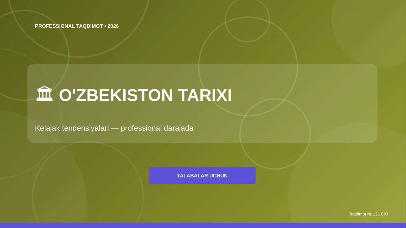 O'zbekiston tarixi: kelajak tendensiyalari (professional darajada) [talabalar uchun]