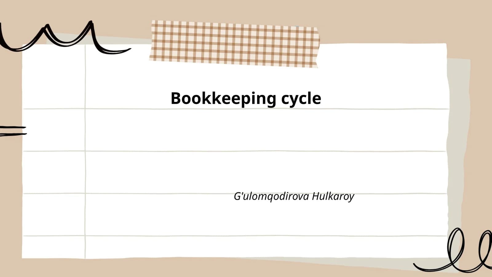 Bookkeeping cycle