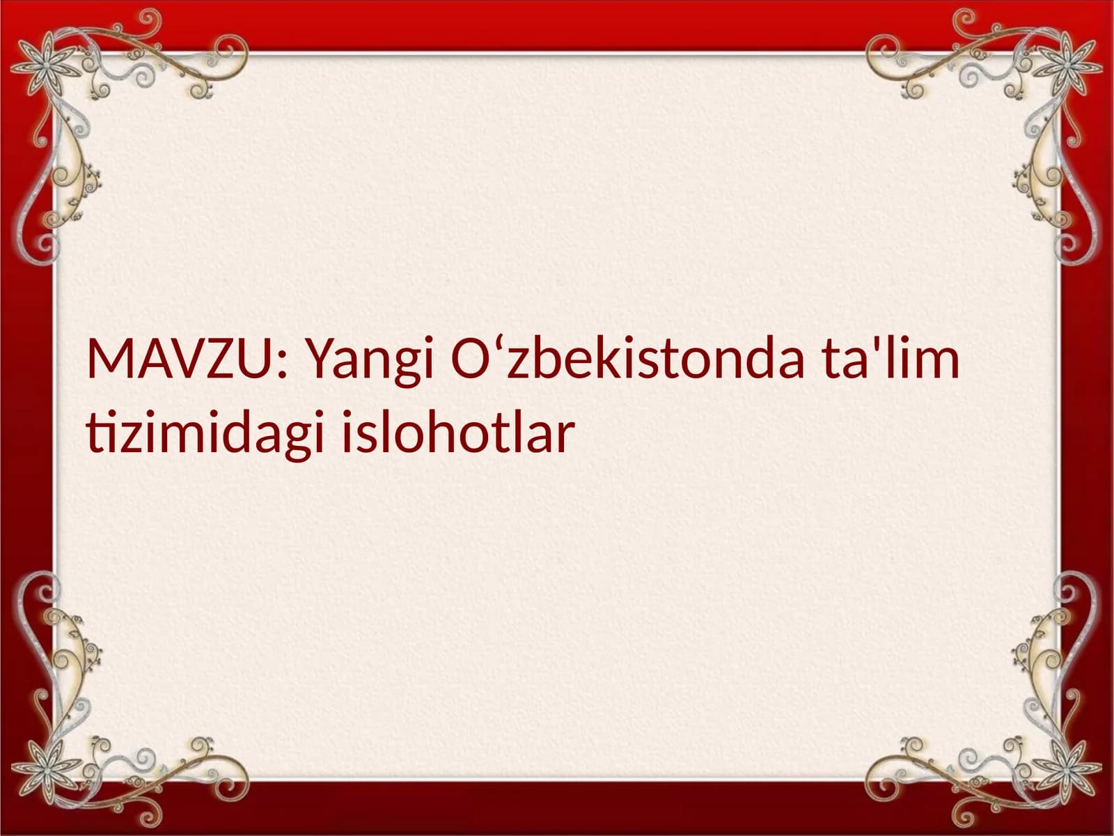 Yangi Oʻzbekistonda ta'lim tizimidagi islohotlar