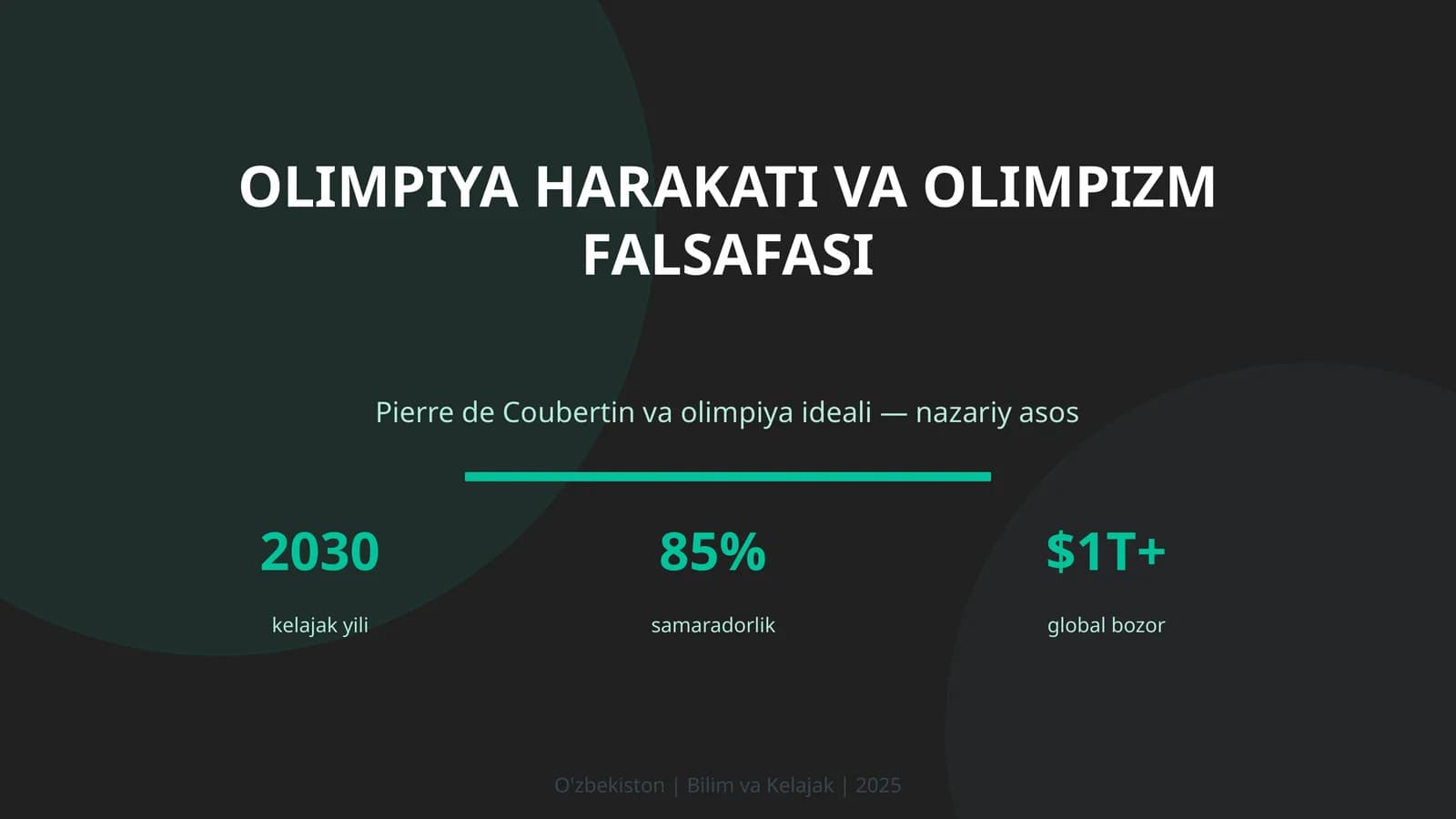 OLIMPIYA HARAKATI VA OLIMPIZM FALSAFASI