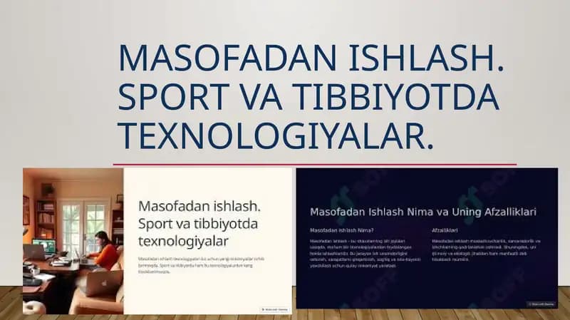 Masofadanishlash (Remote work)