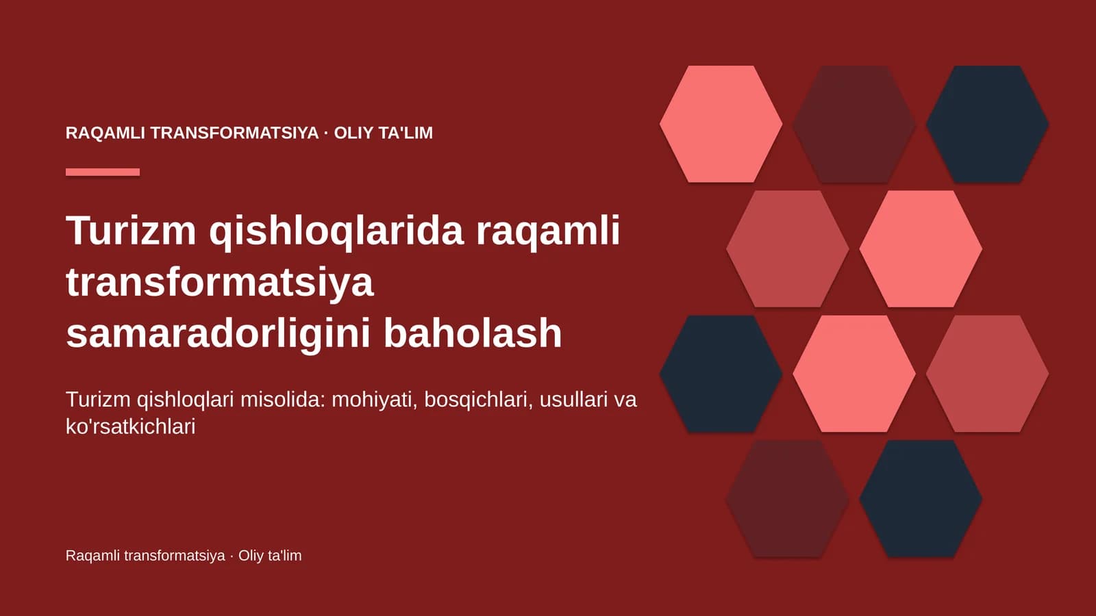 Turizm qishloqlarida raqamli transformatsiya samaradorligini baholash