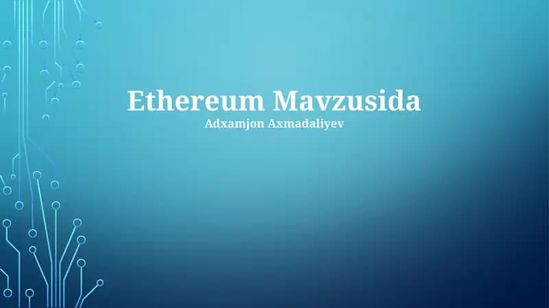 Ethereum Blockchain