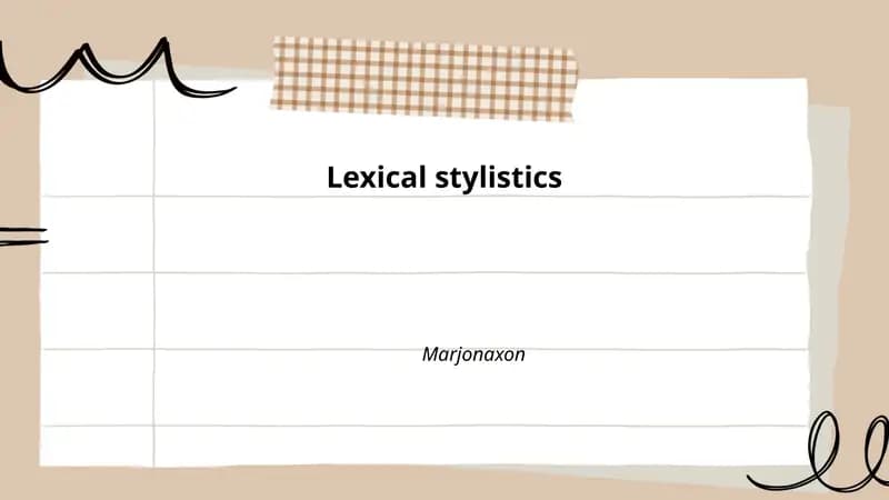 Lexical stylistics