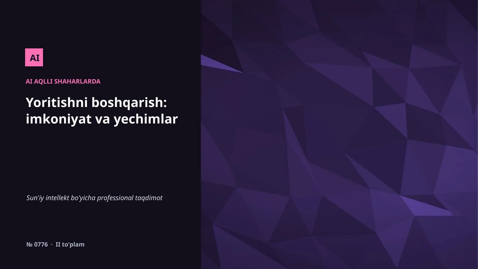 AI AQLLI SHAHARLARDA