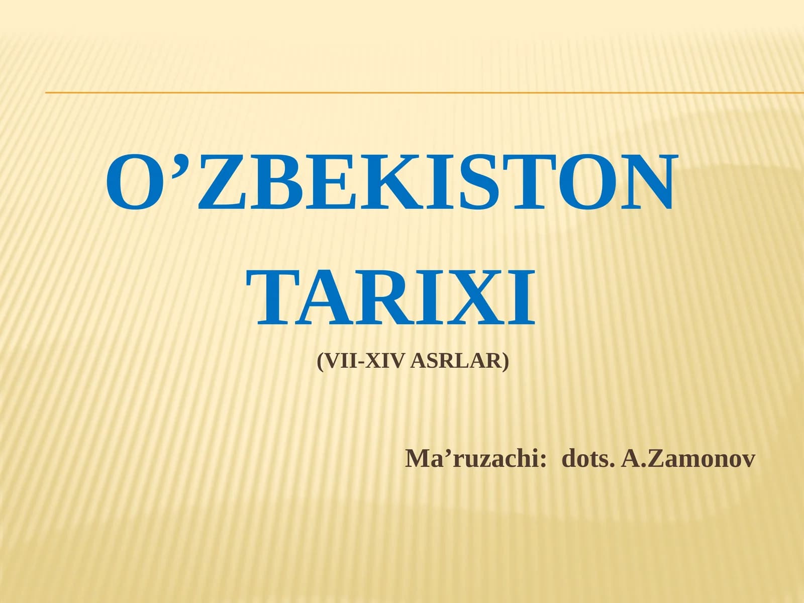 TARIXI (VII-XIV ASRLAR)