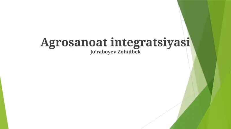 Agrosanoat integratsiyasi