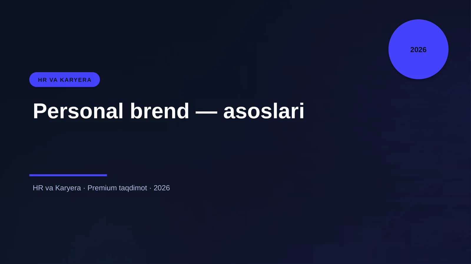 Personal brend — asoslari