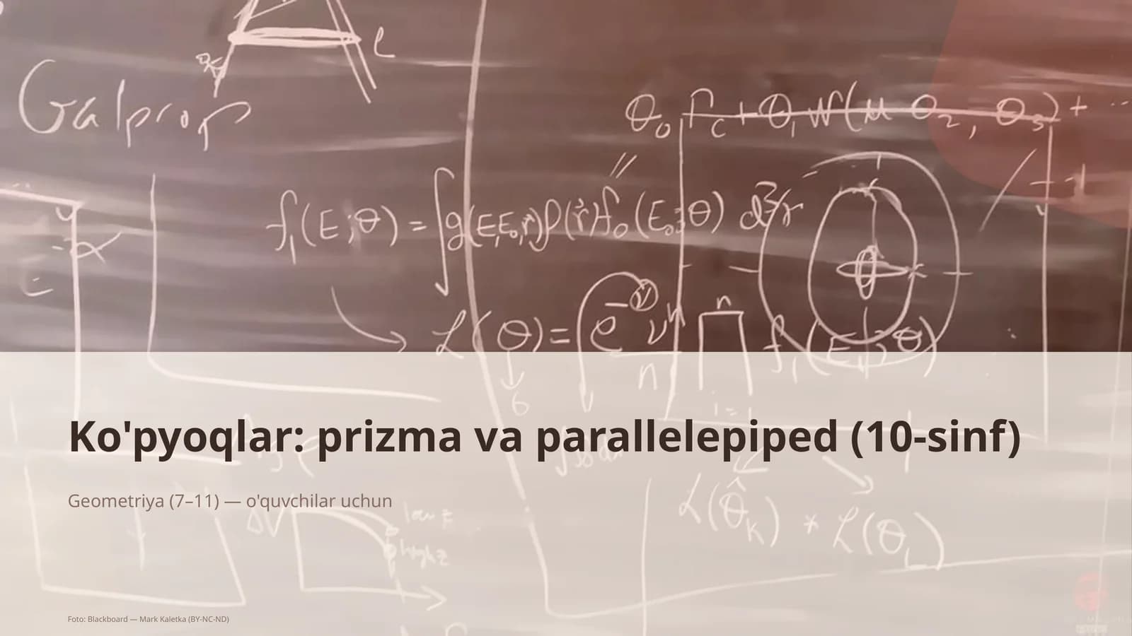 Ko'pyoqlar: prizma va parallelepiped (10-sinf)