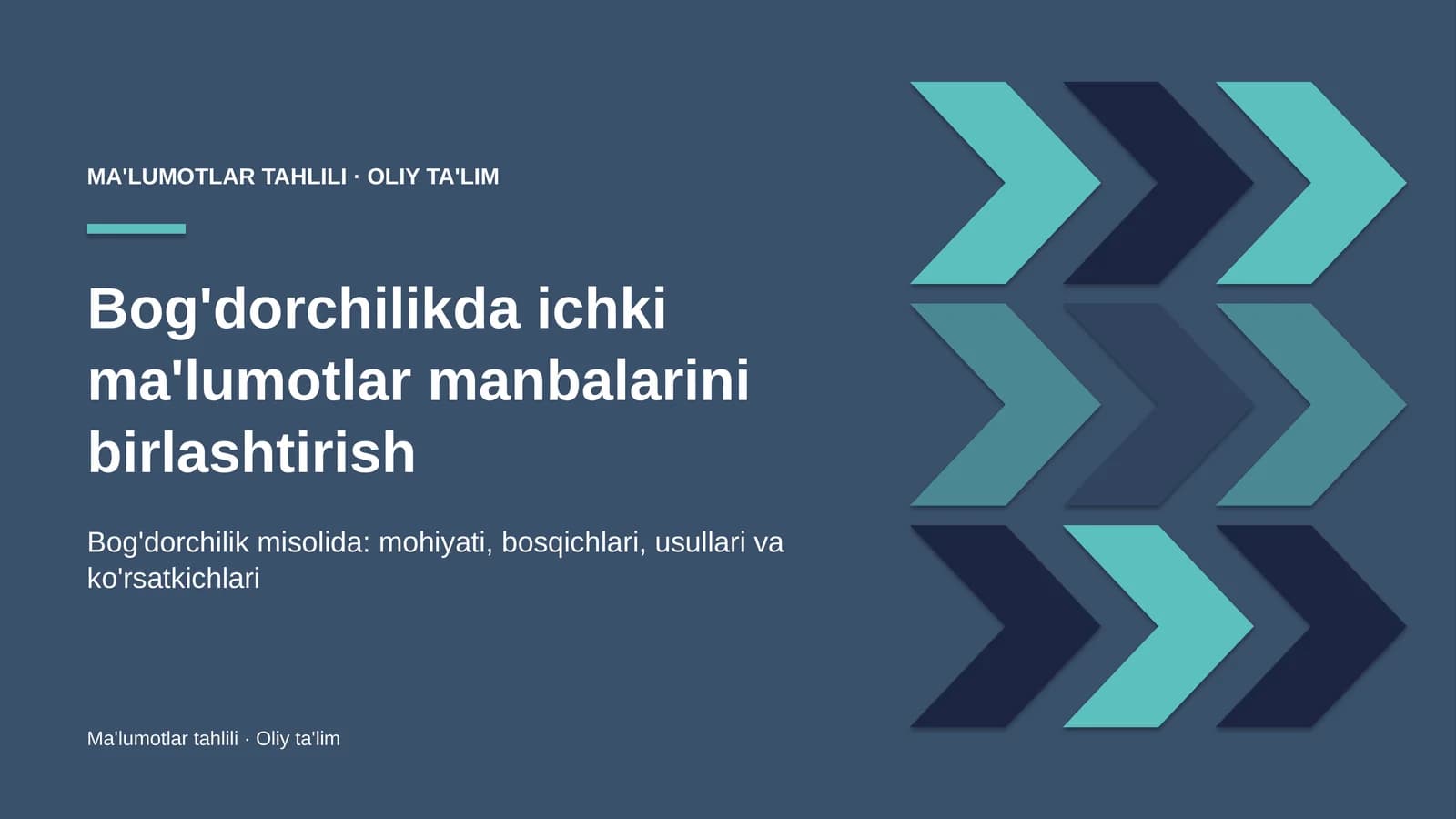 Bog'dorchilikda ichki ma'lumotlar manbalarini birlashtirish