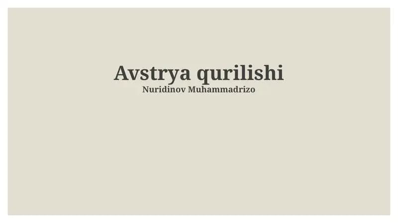 Avstriya qurilishi