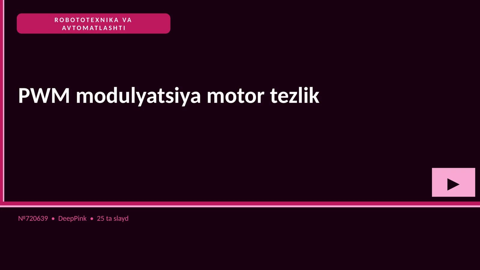 PWM modulyatsiya motor tezlik