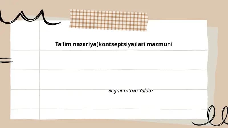 Ta'lim nazariyalari tarixi