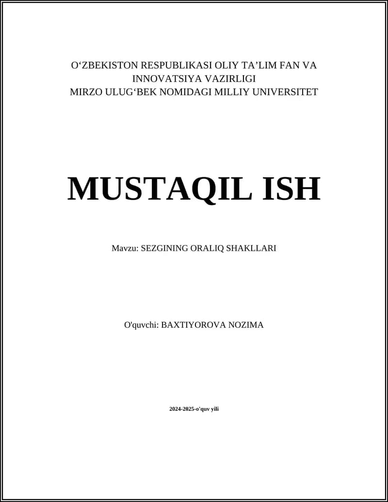SEZGINING ORALIQ SHAKLLARI