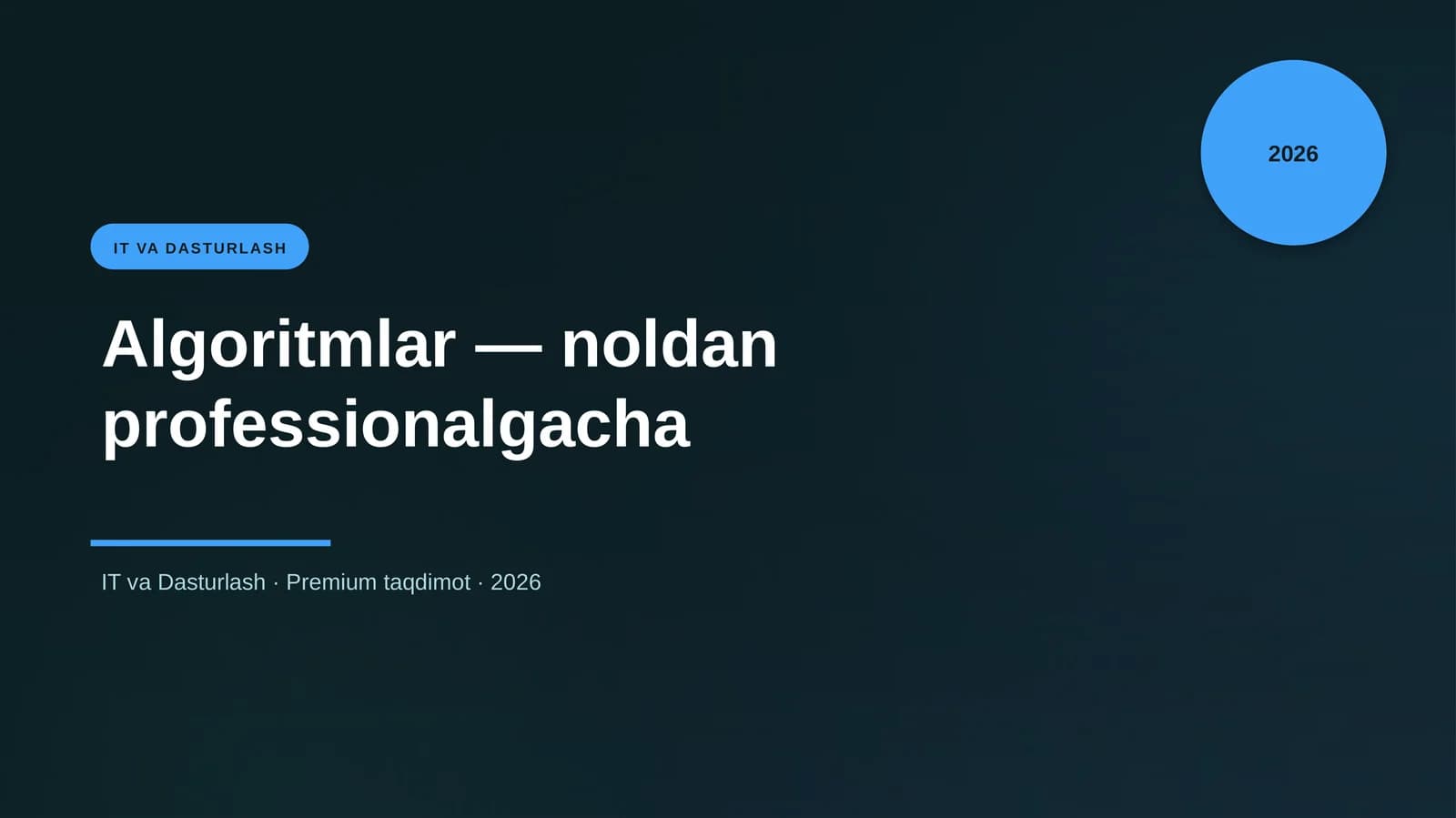 Algoritmlar — noldan professionalgacha