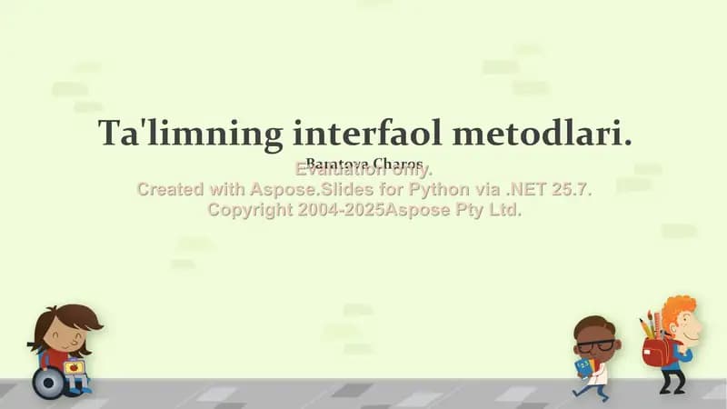 Ta'limning interfaol metodlari