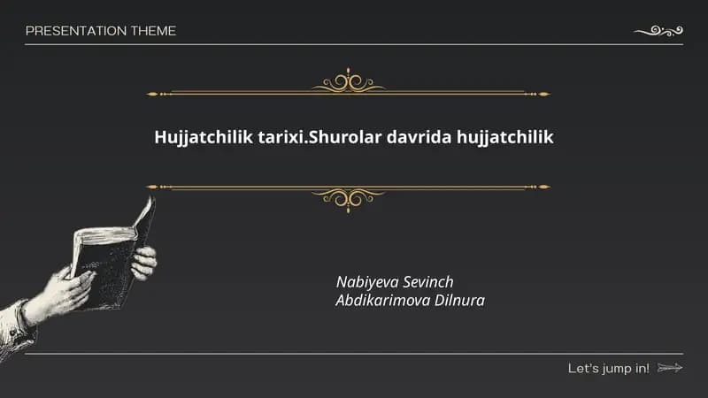 Hujjatchilik tarixi