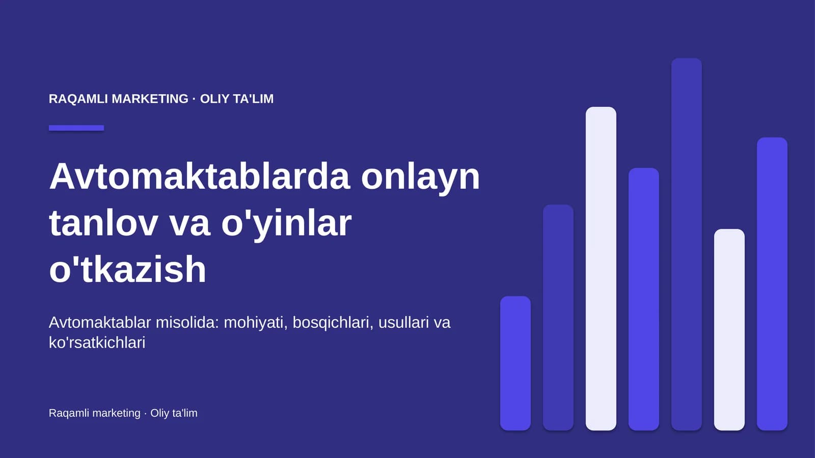 Avtomaktablarda onlayn tanlov va o'yinlar o'tkazish