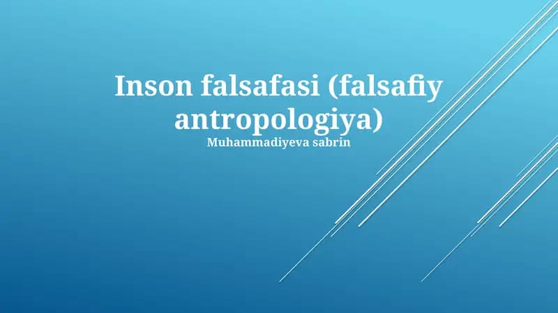 Inson falsafasi (falsafiy antropologiya)