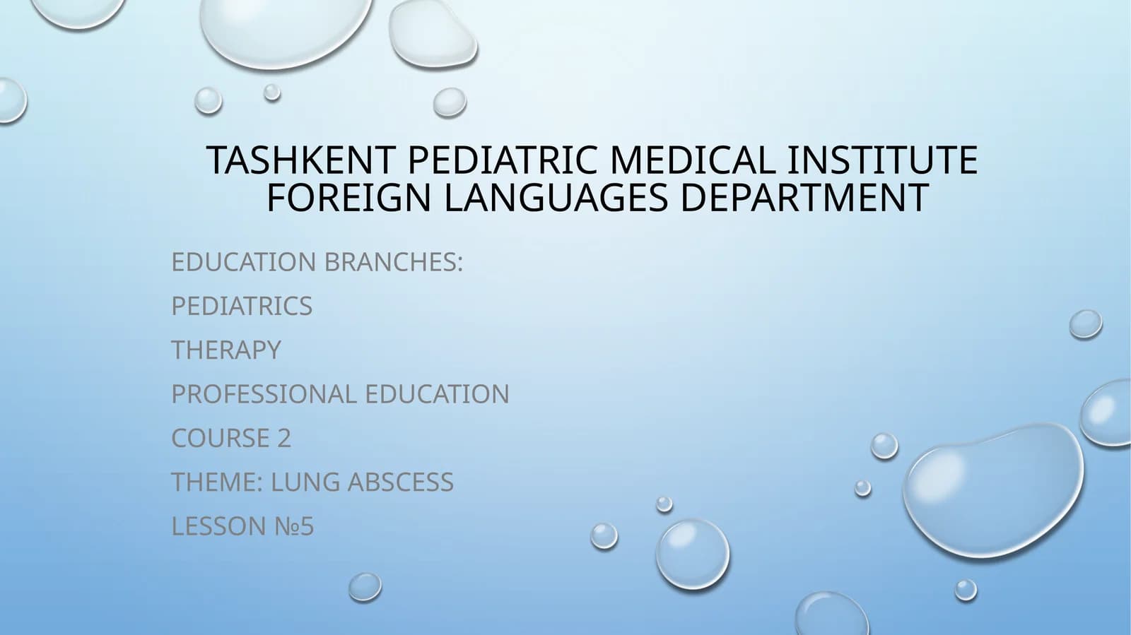 Course 2: Lung Abscess