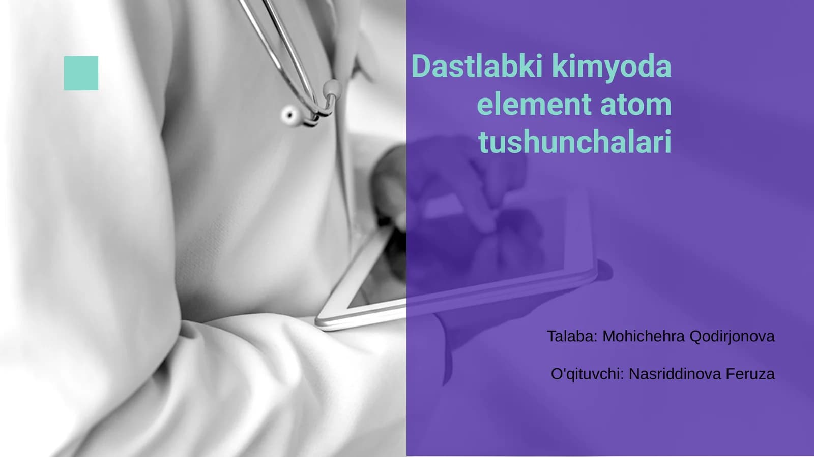 Dastlabki kimyoda element atom tushunchalari