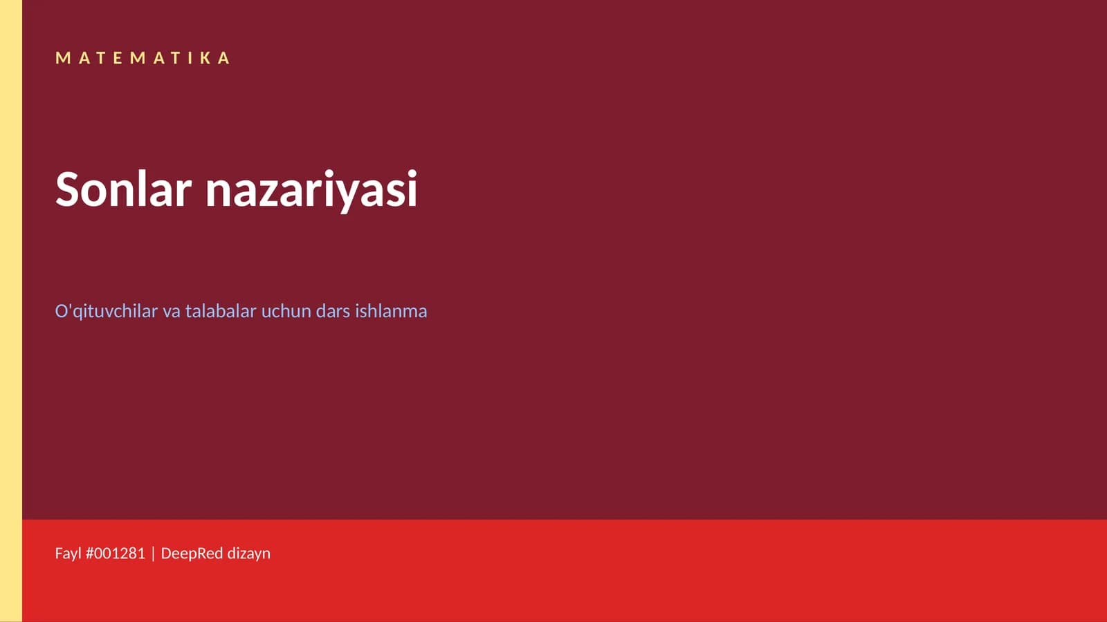Matematika. Sonlar nazariyasi