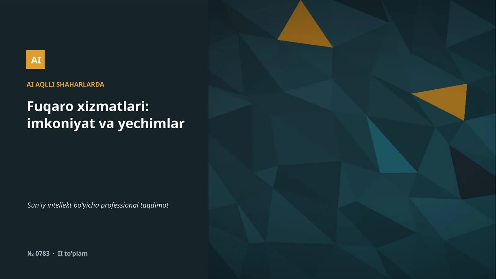 Sun'iy Intellekt bo'yicha Professional Taqdimot