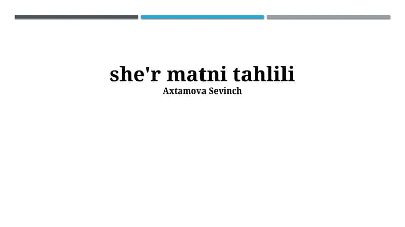 She'r matni tahlili