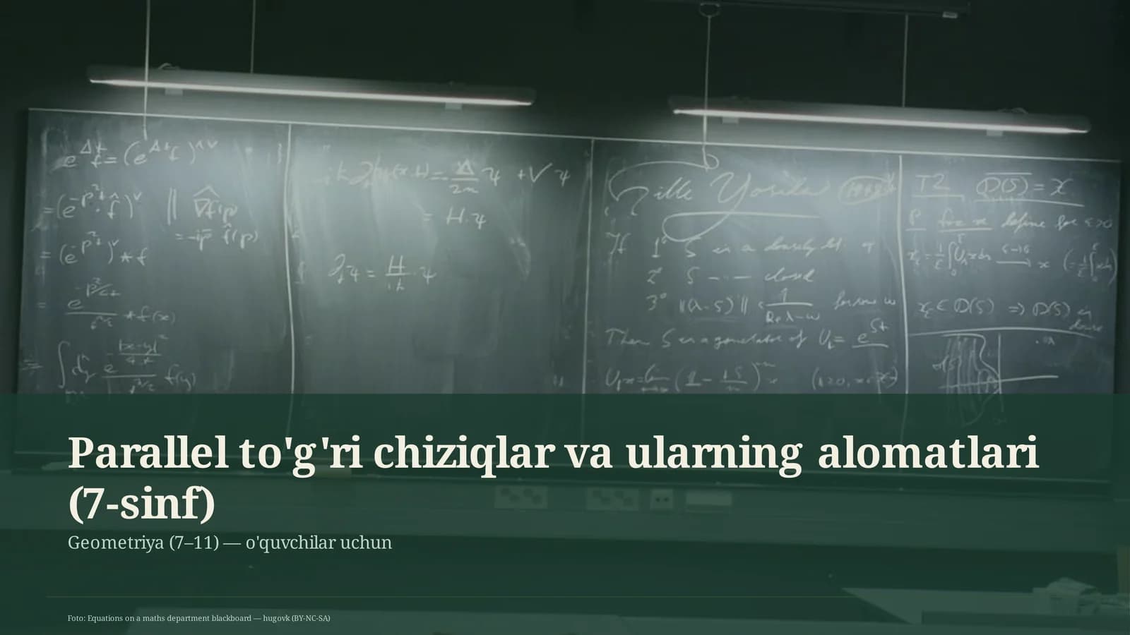 Parallel to'g'ri chiziqlar va ularning alomatlari (7-sinf)