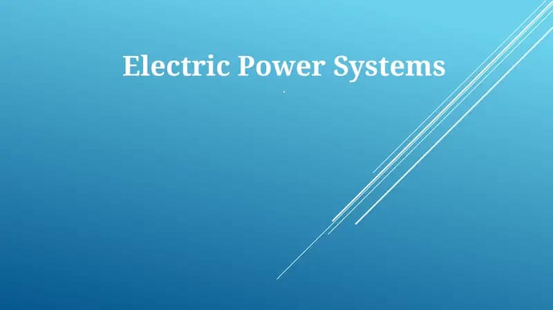 Electric Power Systems