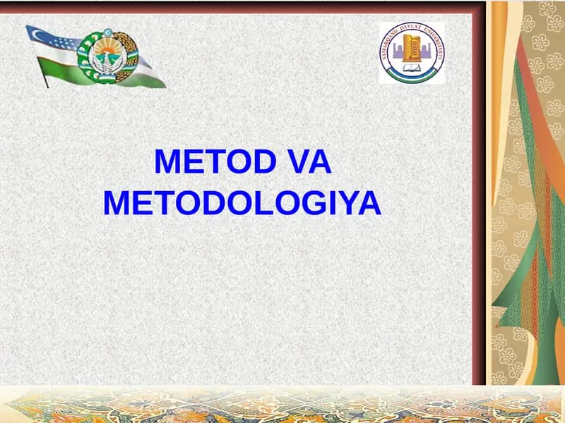 Usul (metod) tushunchasi
