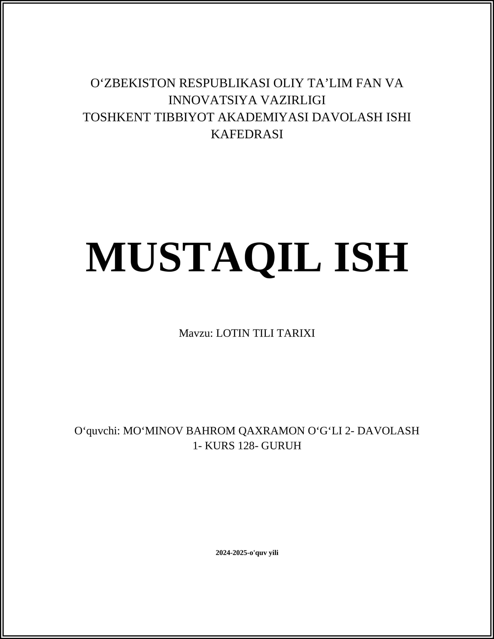 LOTIN TILI TARIXI