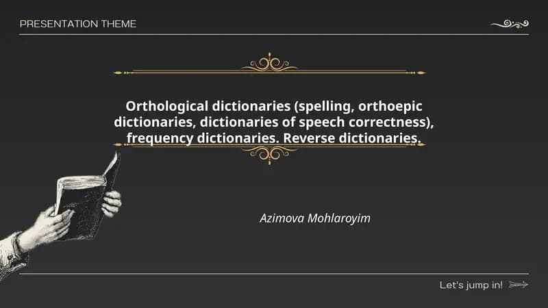 Orthological dictionaries