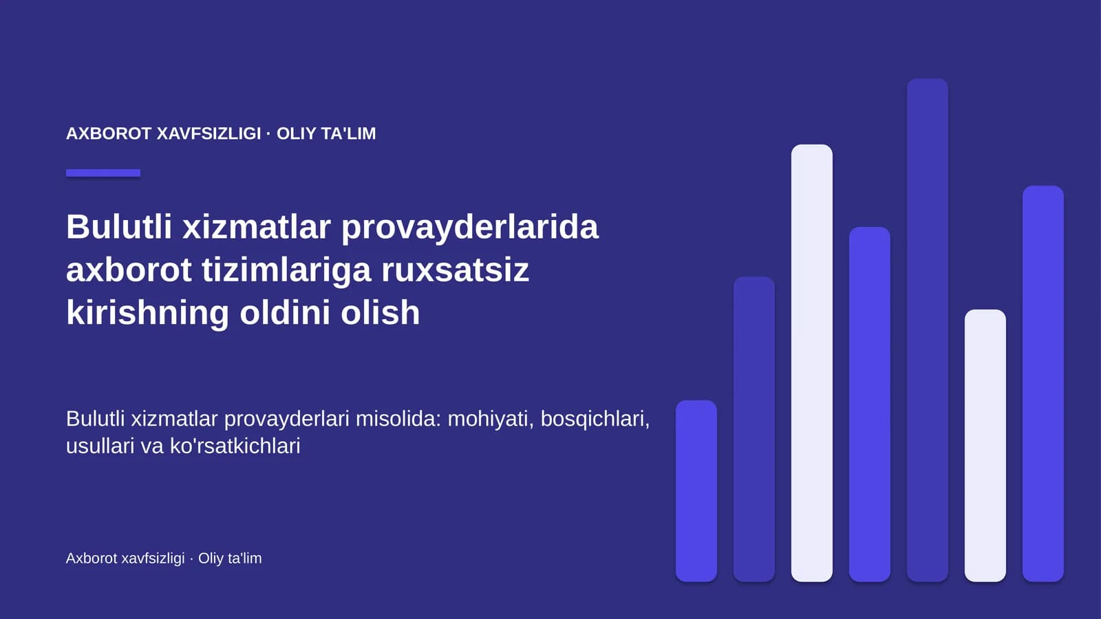 Axborot xavfsizligi · Oliy ta'lim