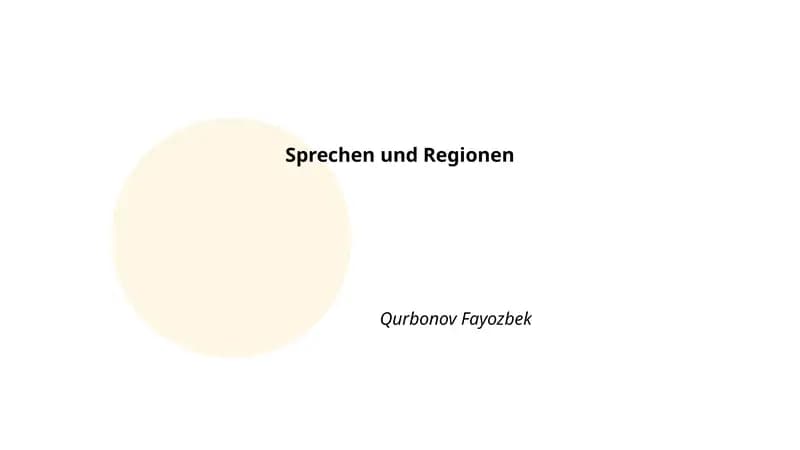 Sprechen und Regionen