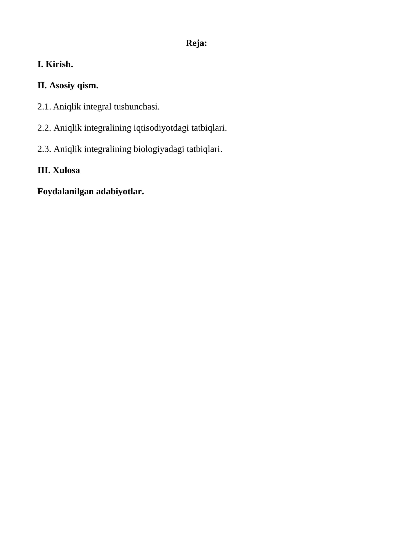 Aniq integral tushunchasi
