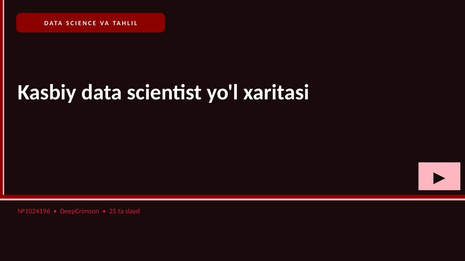 Kasbiy data scientist yo'l xaritasi