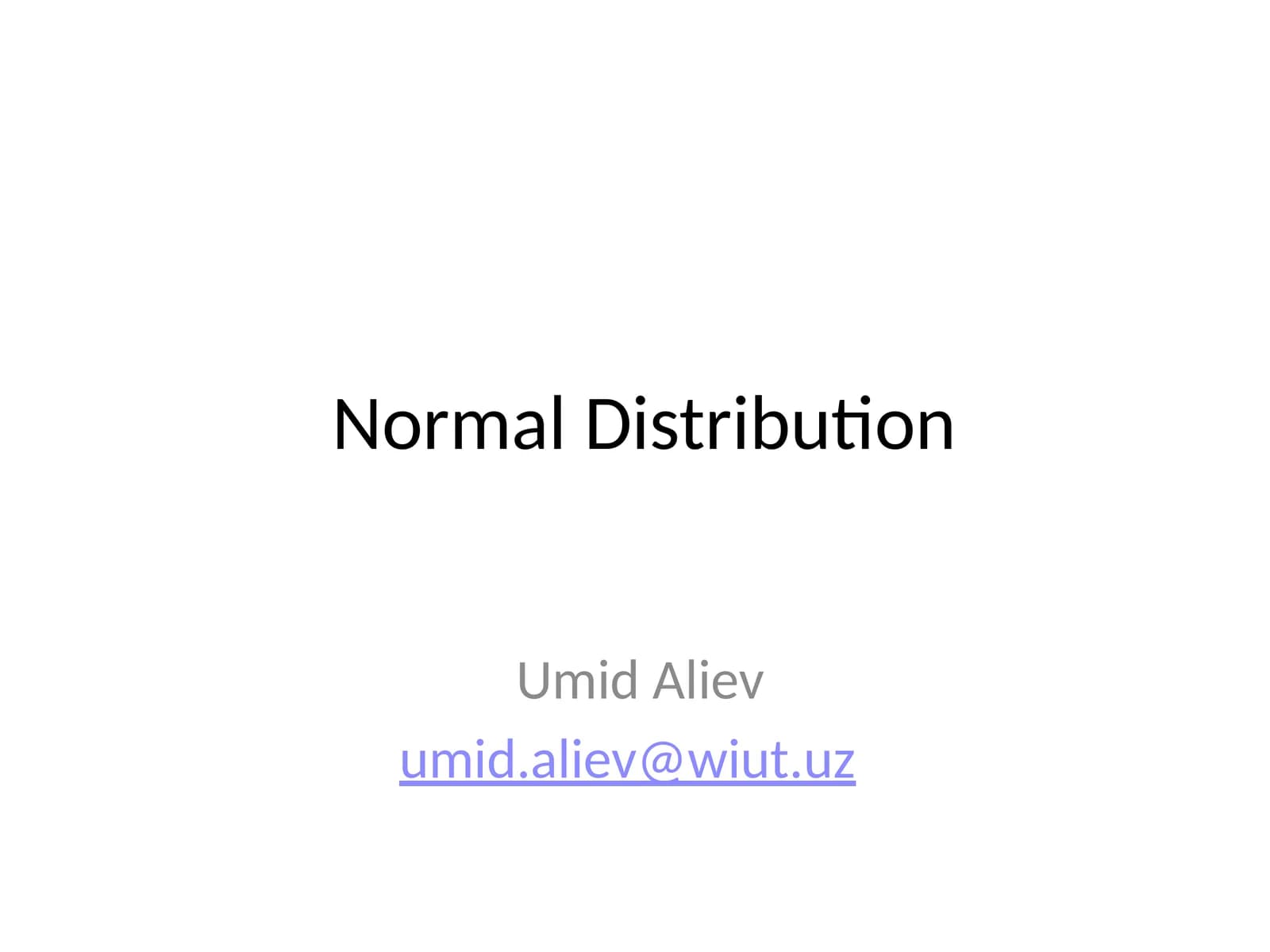 Normal Distribution