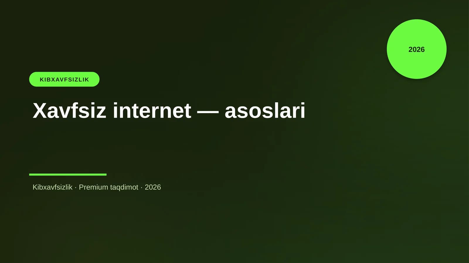 Xavfsiz internet — asoslari