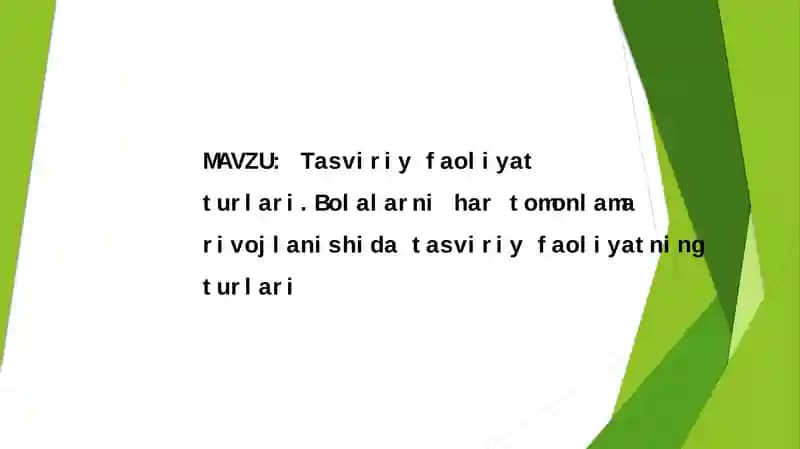 Tasviriy faoliyat turlari