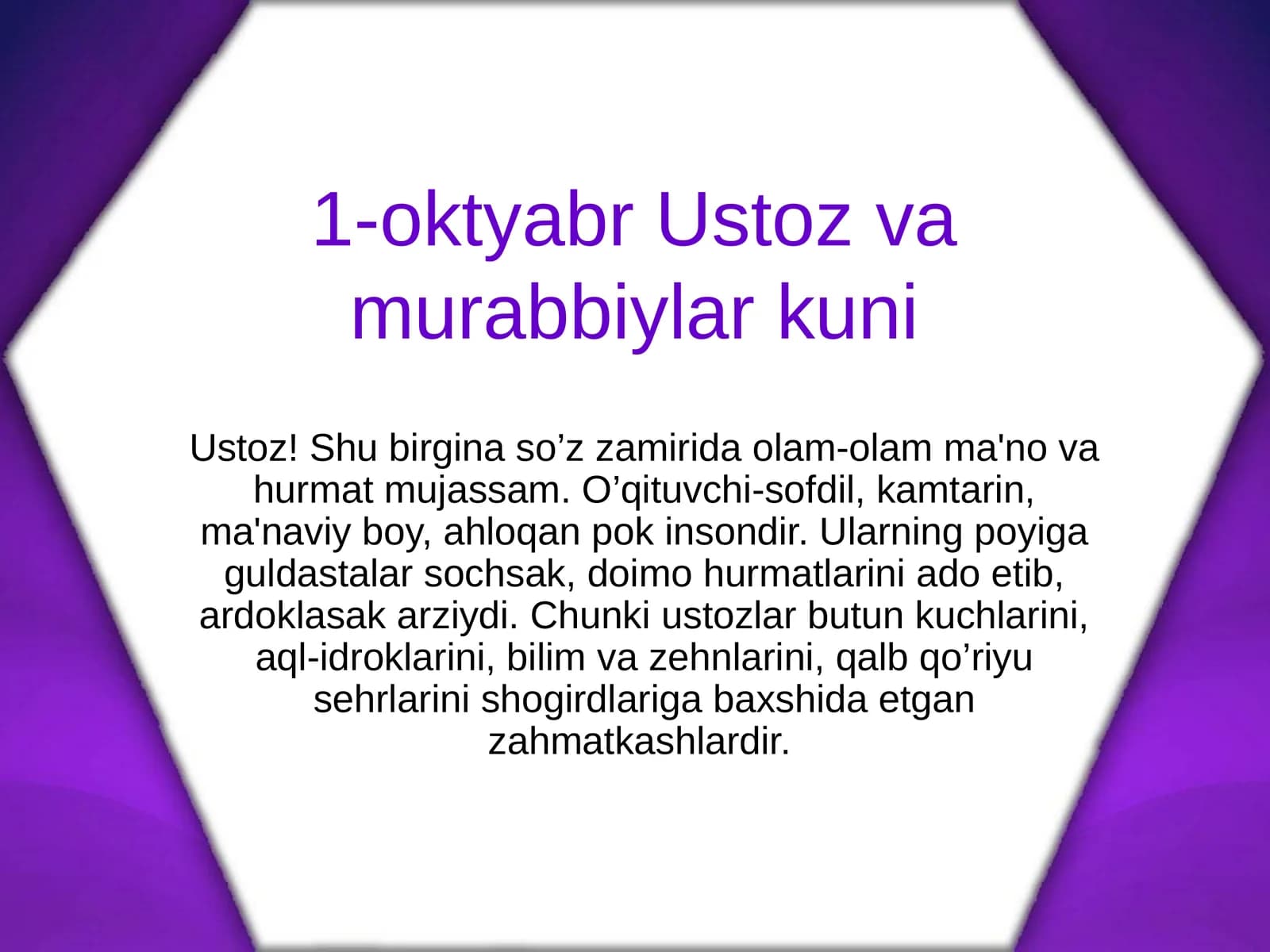 1-oktyabr Ustoz va murabbiylar kuni