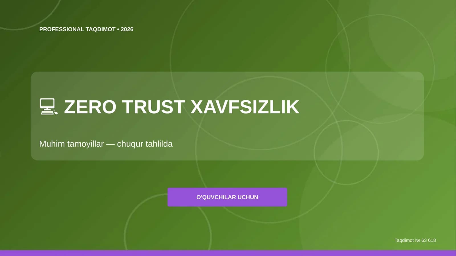 Zero Trust Xavfsizlik: Muhim tamoyillar