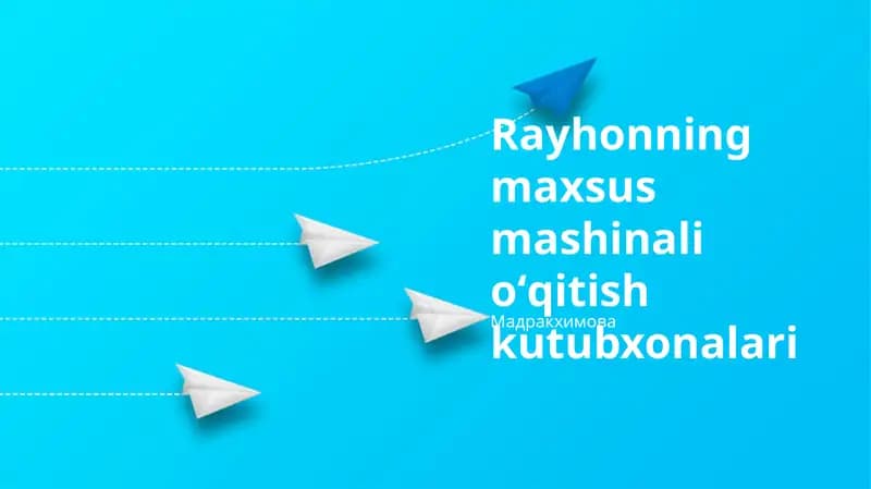 Rayhonning maxsus mashinali oʻqitish kutubxonalari