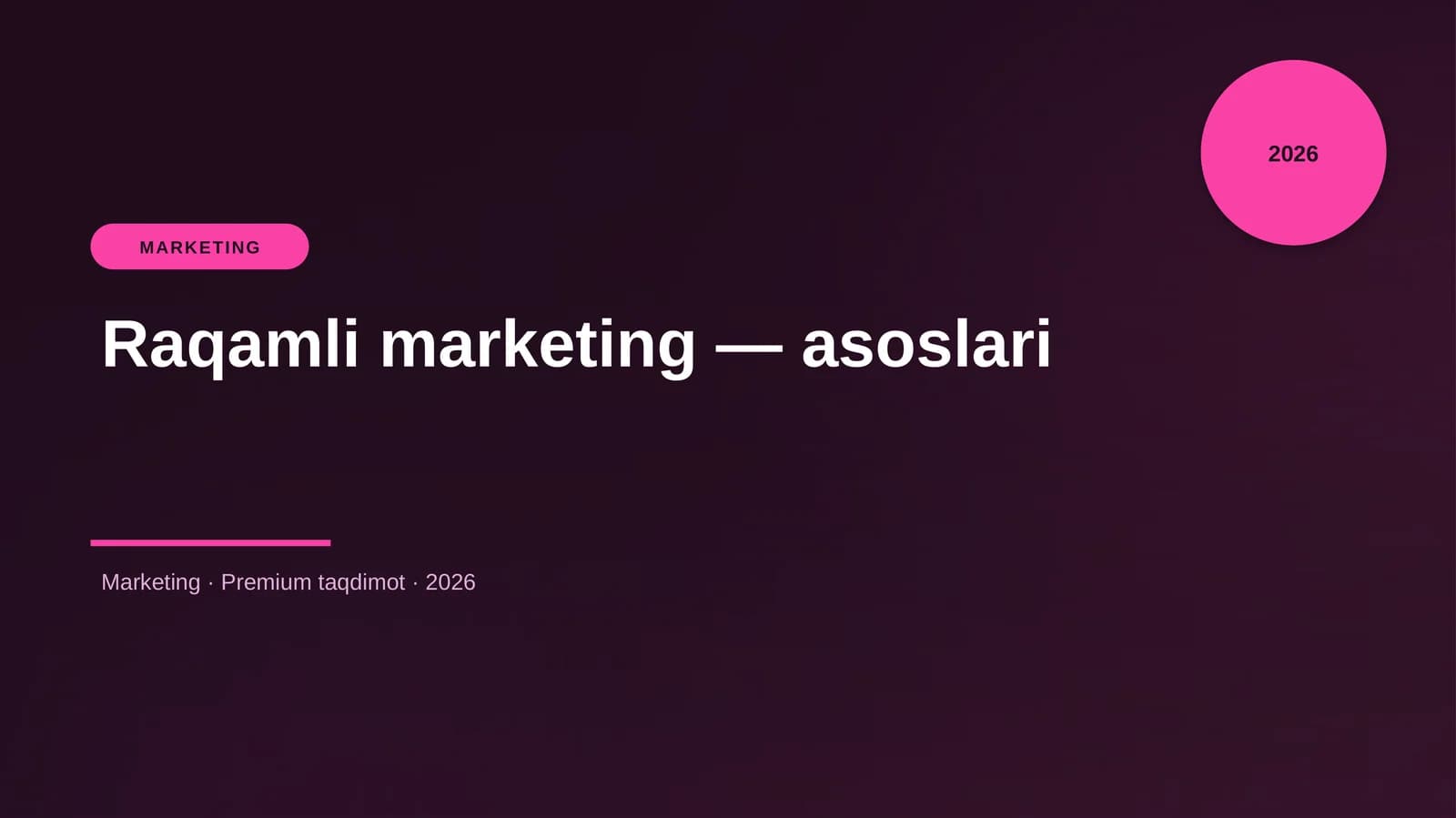 Raqamli marketing — asoslari