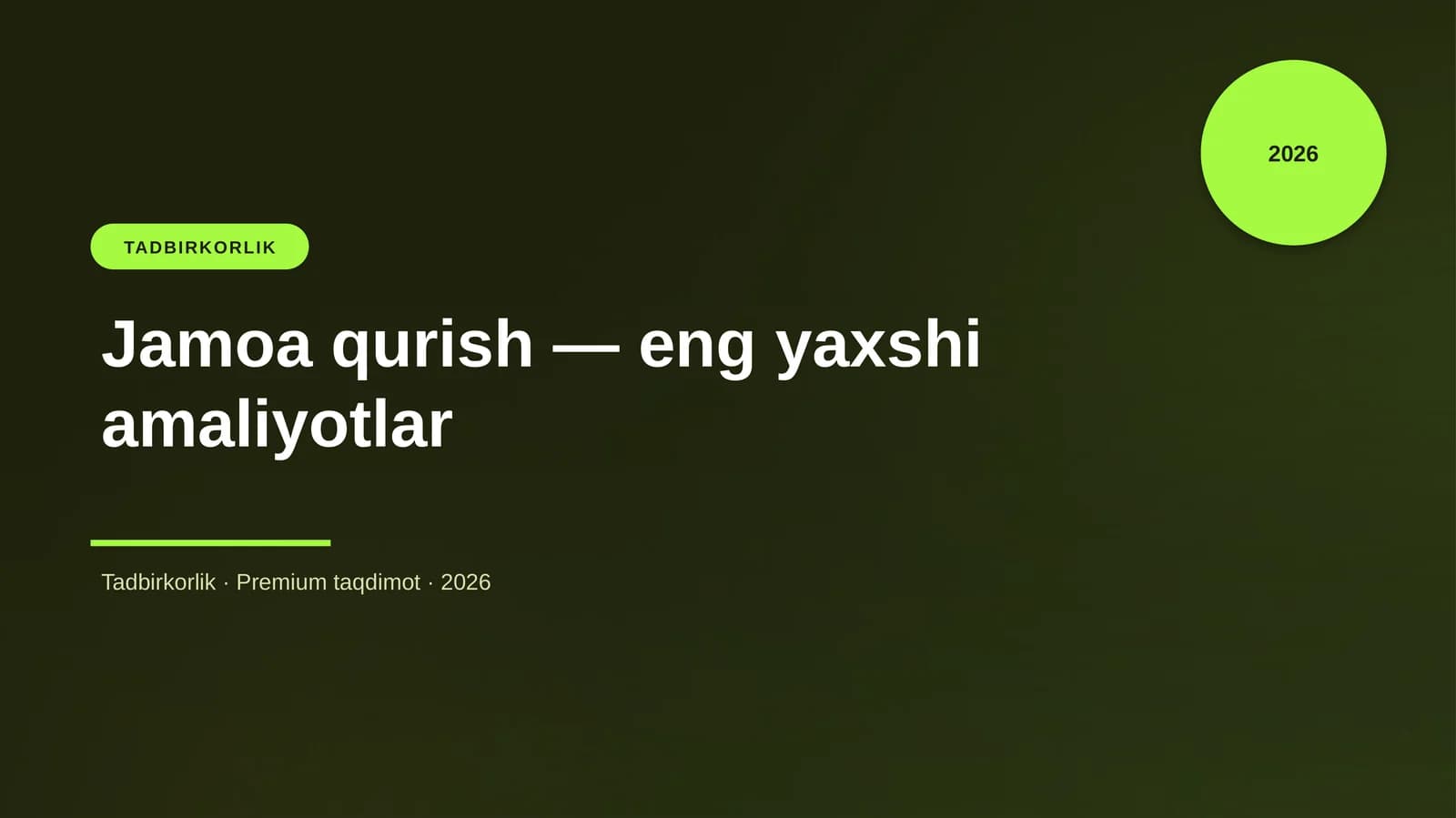 Jamoa qurish — eng yaxshi amaliyotlar