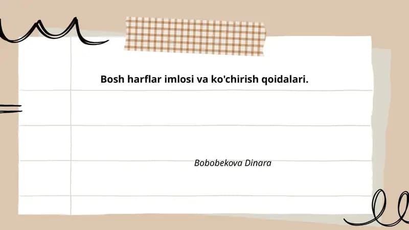 Bosh harflar imlosi va ko'chirish qoidalari