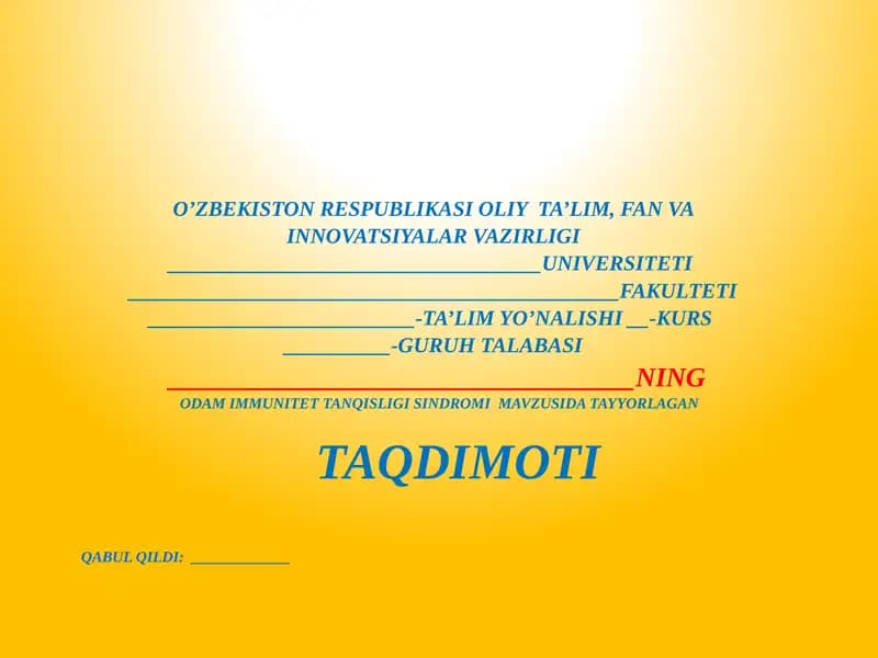 OITS Virus haqida taqdimot