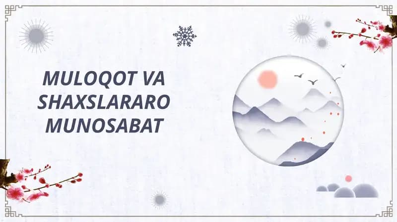 Muloqot va shaxslararo munosabat