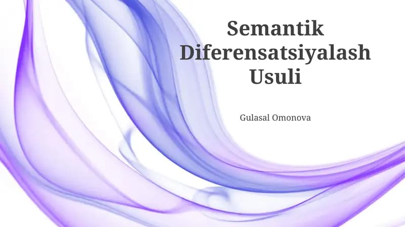 Semantik Diferensatsiyalash Usuli