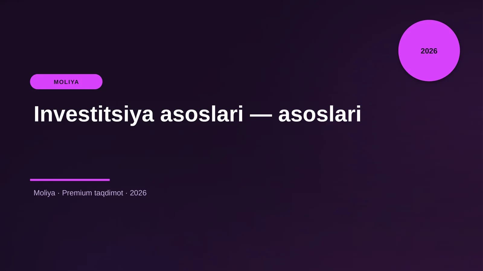 Investitsiya asoslari — asoslari